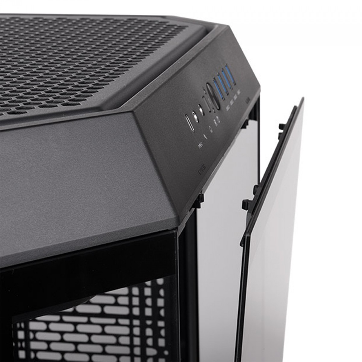 Gabinete Gamer Thermaltake The Tower 600, Mid Tower, Vidro Temperado, ATX, Sem Fonte, Com 2 Fans, Preto, CA-1Z1-00M1WN-00