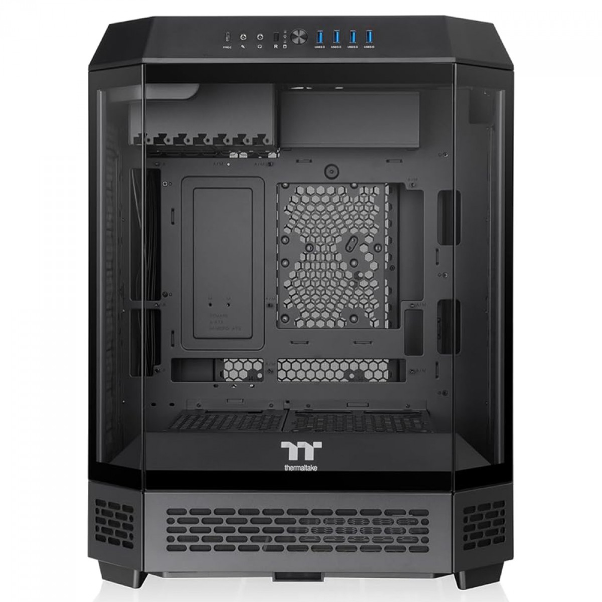 Gabinete Gamer Thermaltake The Tower 600, Mid Tower, Vidro Temperado, ATX, Sem Fonte, Com 2 Fans, Preto, CA-1Z1-00M1WN-00