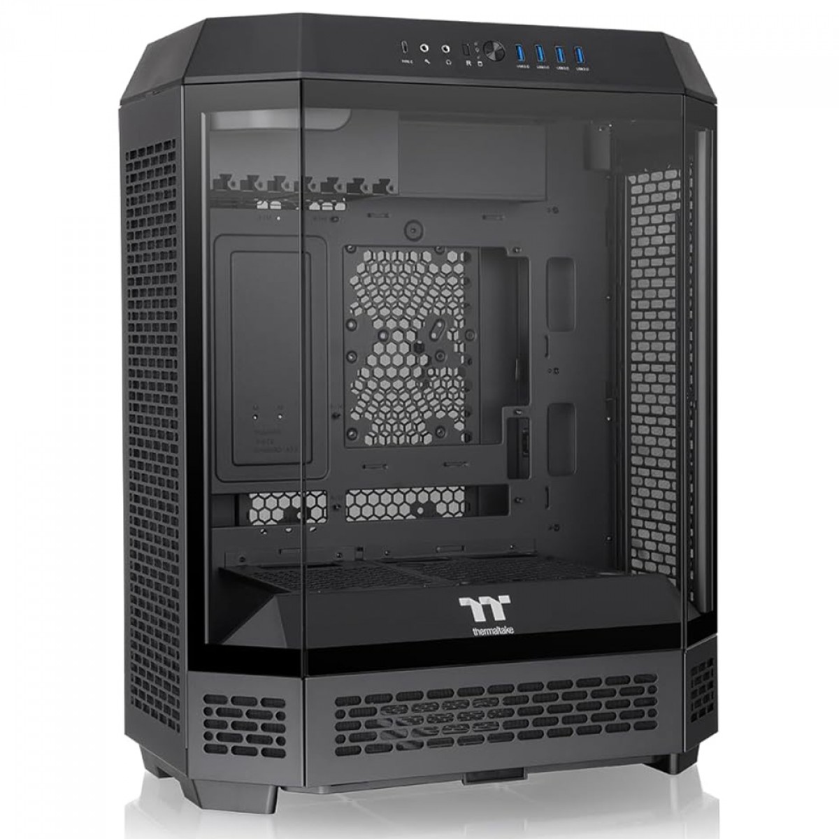Gabinete Gamer Thermaltake The Tower 600, Mid Tower, Vidro Temperado, ATX, Sem Fonte, Com 2 Fans, Preto, CA-1Z1-00M1WN-00
