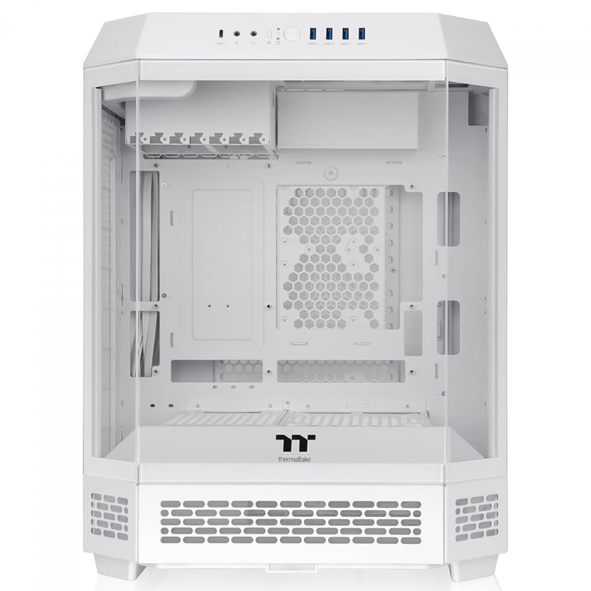 Gabinete Gamer Thermaltake The Tower 600 Snow, Mid Tower, Vidro Temperado, ATX, Sem Fonte, Com 2 Fans, Branco, CA-1Z1-00M6WN-00