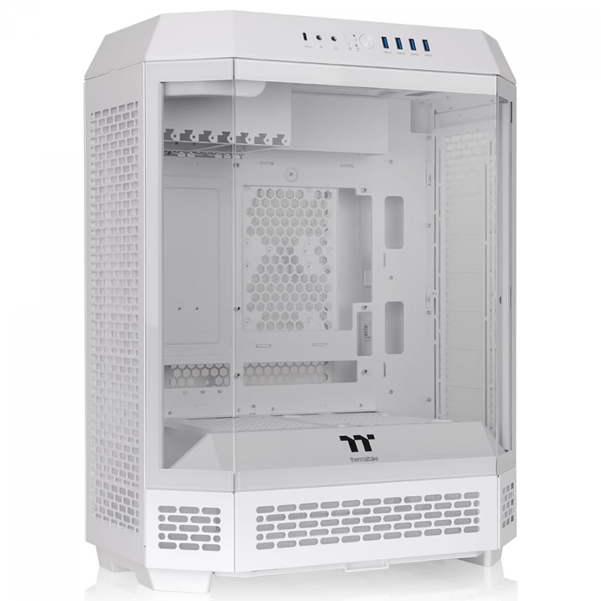 Gabinete Gamer Thermaltake The Tower 600 Snow, Mid Tower, Vidro Temperado, ATX, Sem Fonte, Com 2 Fans, Branco, CA-1Z1-00M6WN-00