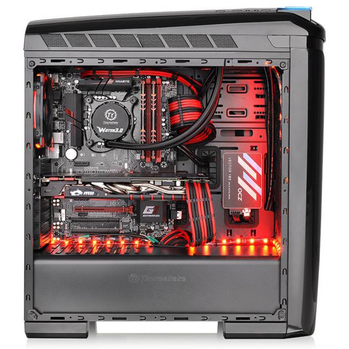 Gabinete Gamer Thermaltake Versa C22 RGB, Mid Tower, Black, Fonte TR-700, Water Cooler 3.0 RGB 240, CA1G900M1WN03