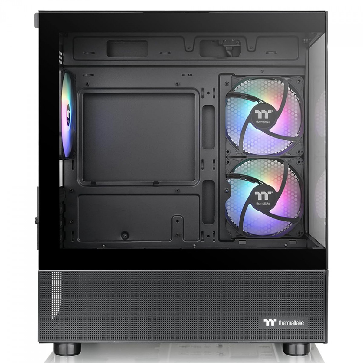 Gabinete Gamer Thermaltake View 170 TG, ARGB, Micro Tower, Vidro Temperado, mATX, Sem Fonte, Com 3 Fans, Preto, CA-1Z4-00M1WN-00