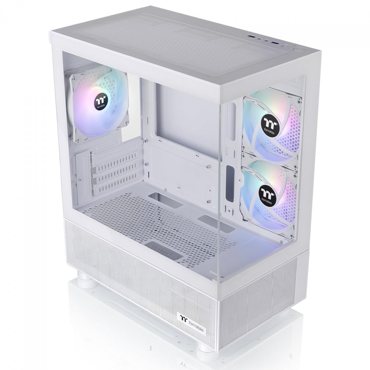 Gabinete Gamer Thermaltake View 170 TG Snow, ARGB, Micro Tower, Vidro Temperado, mATX, Sem Fonte, Com 3 Fans, Branco, CA-1Z4-00M6WN-00
