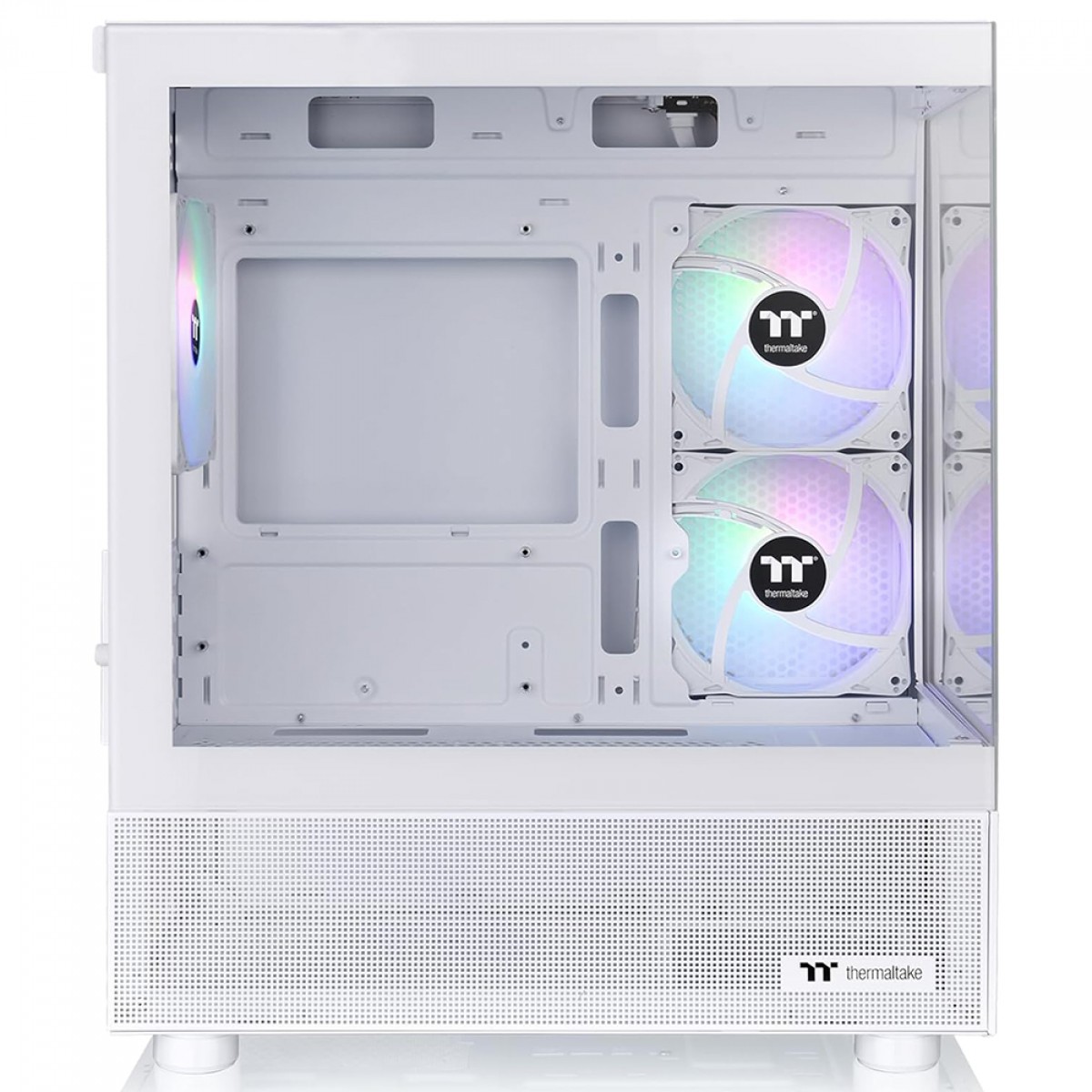 Gabinete Gamer Thermaltake View 170 TG Snow, ARGB, Micro Tower, Vidro Temperado, mATX, Sem Fonte, Com 3 Fans, Branco, CA-1Z4-00M6WN-00