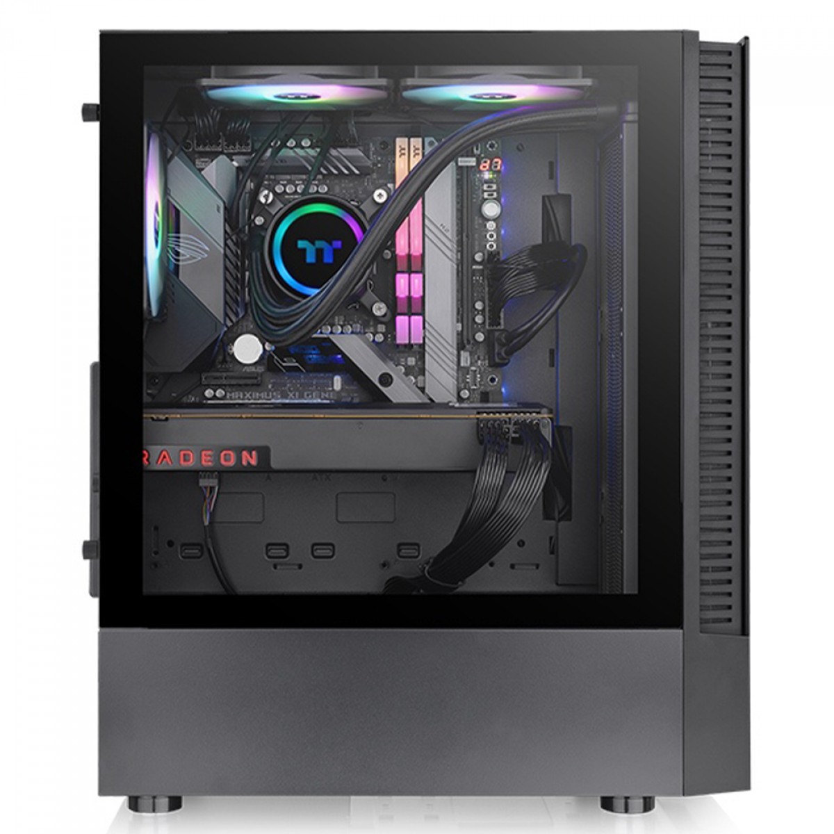 Gabinete Gamer Thermaltake View 200 TG ARGB, Mid Tower, Vidro Temperado, ATX, Sem Fonte, Com 3 Fans, CA-1X3-00M1WN-00