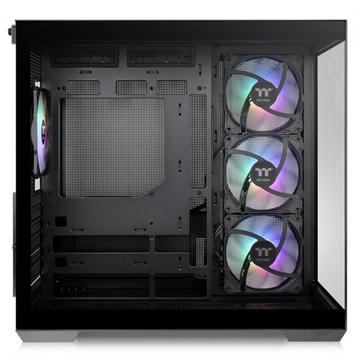 Gabinete Gamer Thermaltake View 380 TG, ARGB, Mid Tower, Vidro Temperado, ATX, Sem Fonte, Com 4 Fans, Preto, CA-1Z2-00M1WN-00
