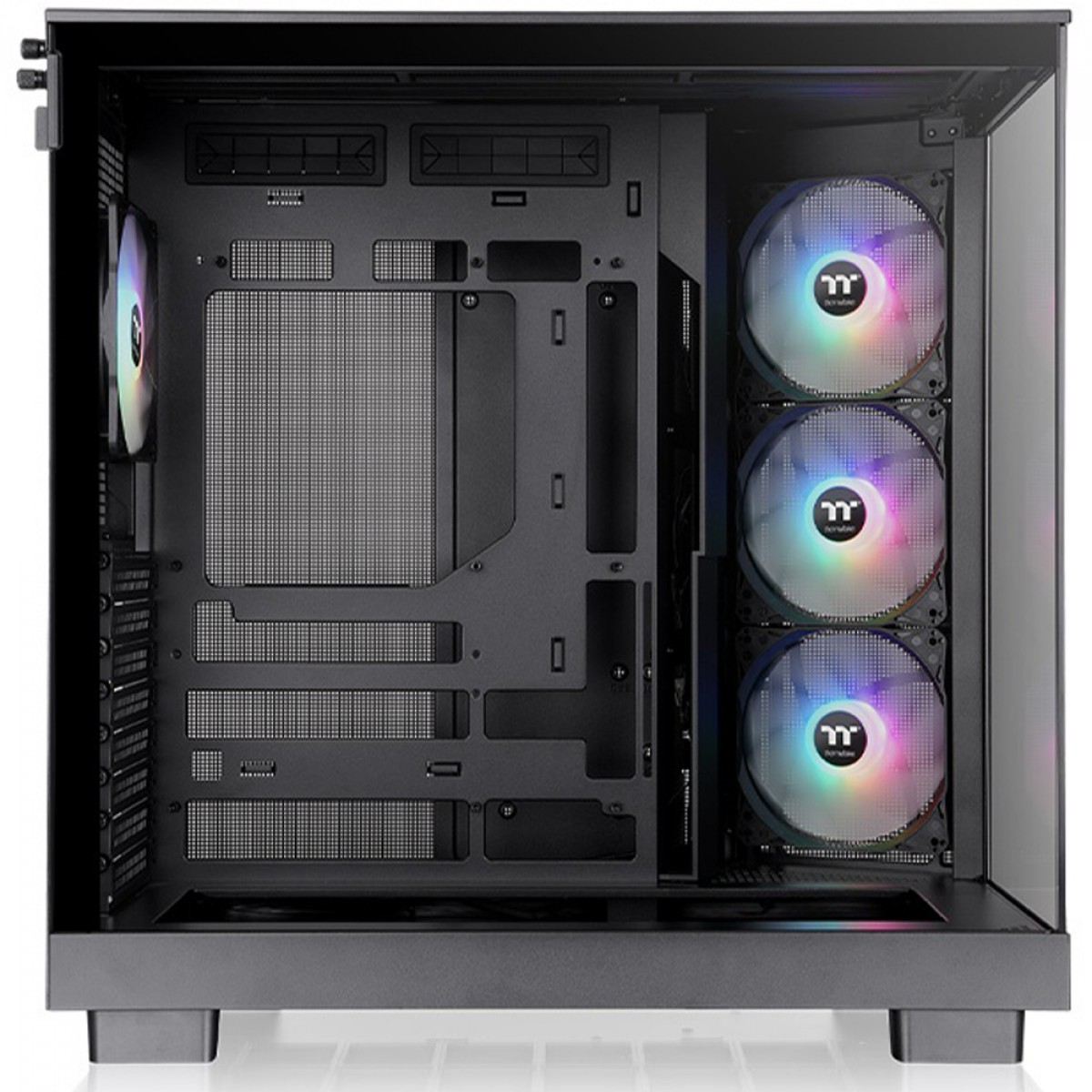 Gabinete Gamer Thermaltake View 380 XL TG, ARGB, Mid Tower, Vidro Temperado, ATX, Sem Fonte, Com 4 Fans, Preto, CA-11E-00M1WN-00
