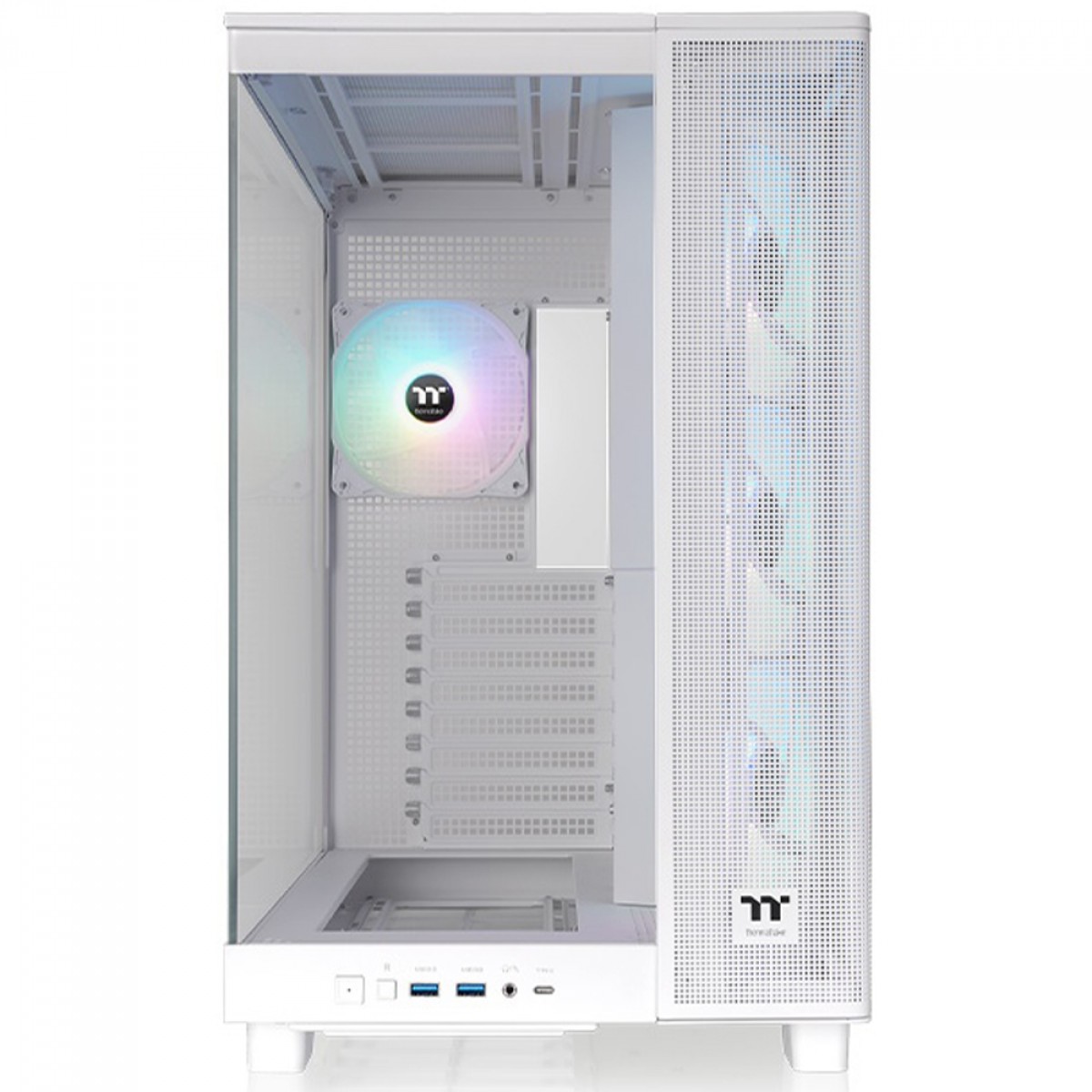 Gabinete Gamer Thermaltake View 380 XL TG Snow, ARGB, Mid Tower, Vidro Temperado, ATX, Sem Fonte, Com 4 Fans, Branco, CA-11E-00M6WN-00