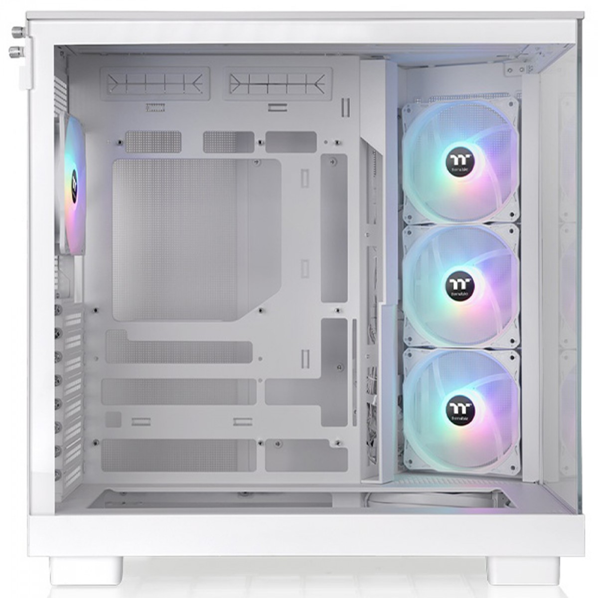 Gabinete Gamer Thermaltake View 380 XL TG Snow, ARGB, Mid Tower, Vidro Temperado, ATX, Sem Fonte, Com 4 Fans, Branco, CA-11E-00M6WN-00