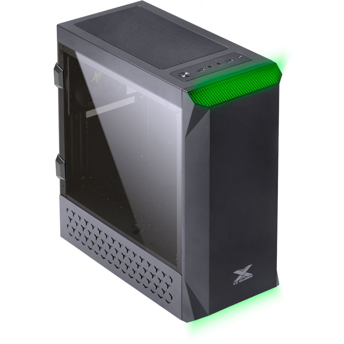 Gabinete Gamer Vinik VX Gaming Borealis RGB, Mid Tower, Lateral em Acrílico, Black, Sem Fonte, Com 1 Fan