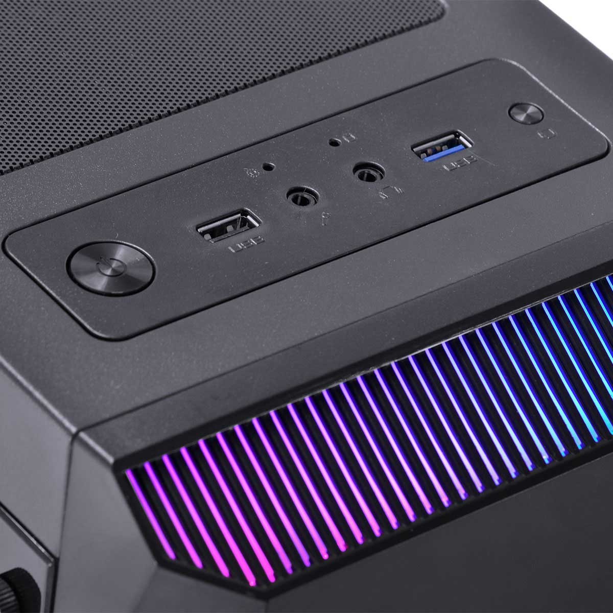 Gabinete Gamer Vinik VX Gaming Borealis RGB, Mid Tower, Lateral em Acrílico, Black, Sem Fonte, Com 1 Fan