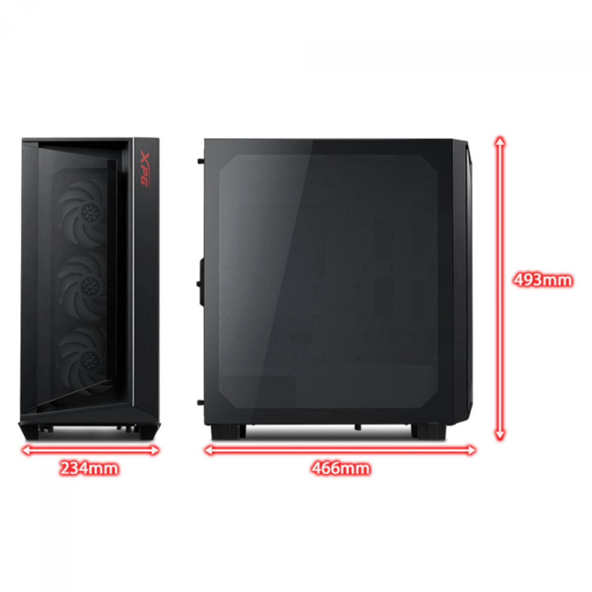 Gabinete Gamer XPG Cruiser Aluminum Frame, Mid Tower, Vidro Temperado, Black, Sem Fonte, Com 3 Fans, ARGB, Black, CRUISERST-BKCWW