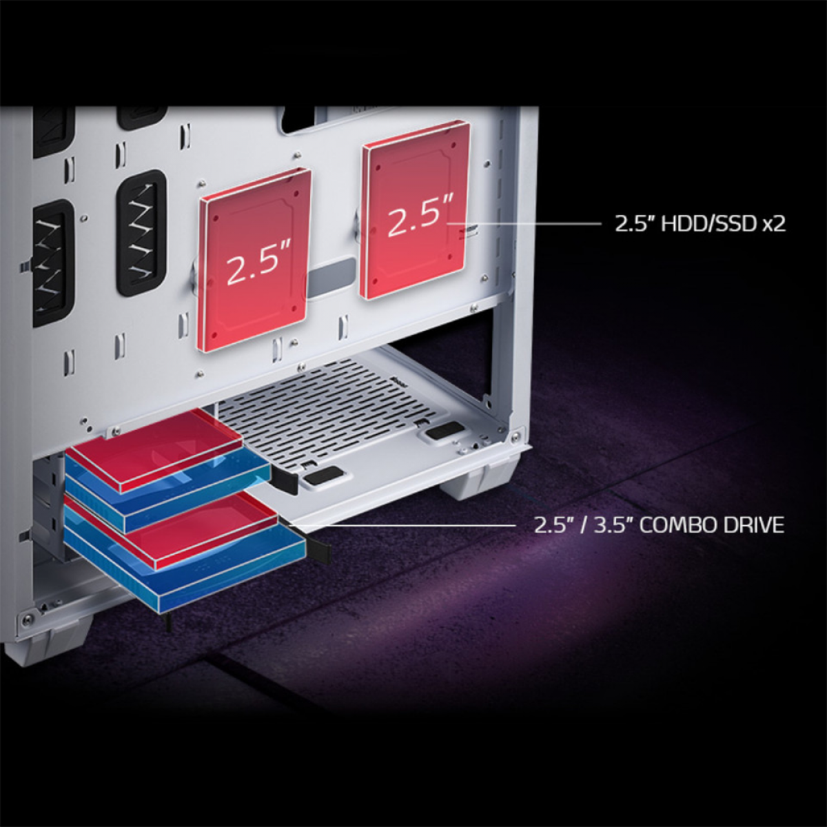 Gabinete Gamer XPG Cruiser Aluminum Frame, Mid Tower, Vidro Temperado, Black, Sem Fonte, Com 3 Fans, ARGB, Black, CRUISERST-BKCWW