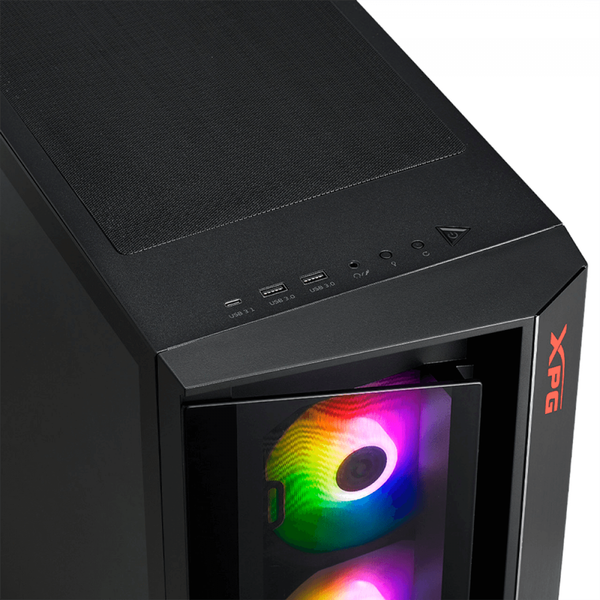 Gabinete Gamer XPG Cruiser Aluminum Frame, Mid Tower, Vidro Temperado, Black, Sem Fonte, Com 3 Fans, ARGB, Black, CRUISERST-BKCWW