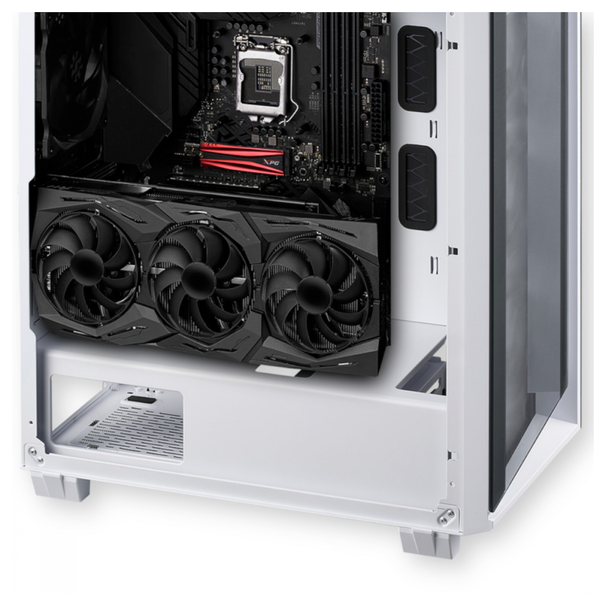 Gabinete Gamer XPG Cruiser Aluminum Frame, Mid Tower, Vidro Temperado, White, Sem Fonte, Com 3 Fans, ARGB, White, CRUISERST-WHCWW