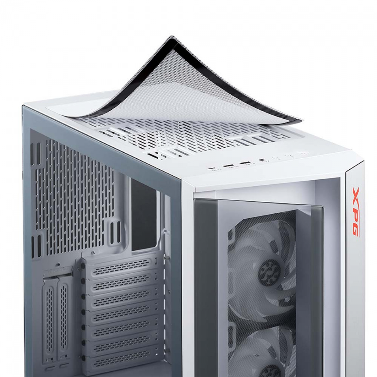 Gabinete Gamer XPG Cruiser Aluminum Frame, Mid Tower, Vidro Temperado, White, Sem Fonte, Com 3 Fans, ARGB, White, CRUISERST-WHCWW