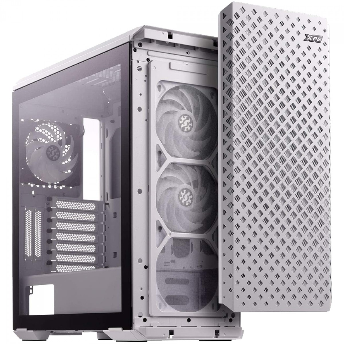 Gabinete Gamer XPG Defender Pro, Mid Tower, Vidro Temperado, White, Sem Fonte, 3x Fans, RGB, DEFENDER PRO-WHCWW