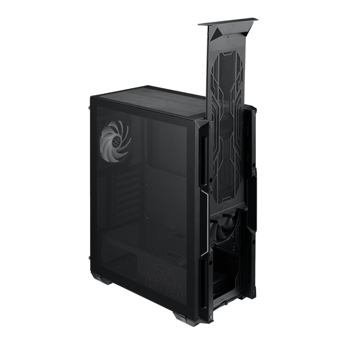 Gabinete Gamer XPG Starker Air, Mid Tower, Vidro Temperado, Black, Sem Fonte, 2x Fans, RGB, STARKERAIR-BKCWW