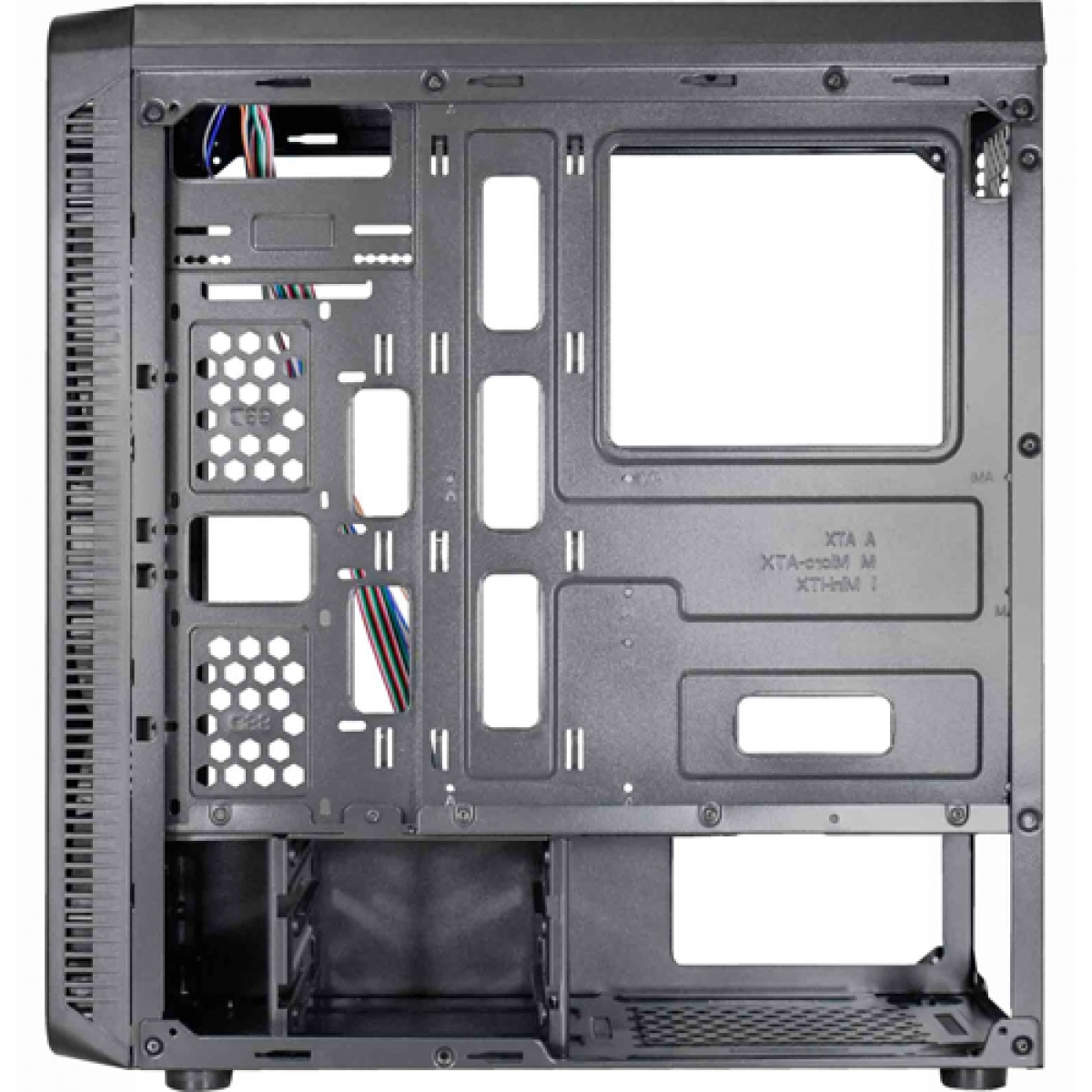 Gabinete Gamer K-mex Infinity III, Mid Tower, Com 3 Fans RGB, Lateral em Acrílico, Black, S-Fonte, CG-03G8