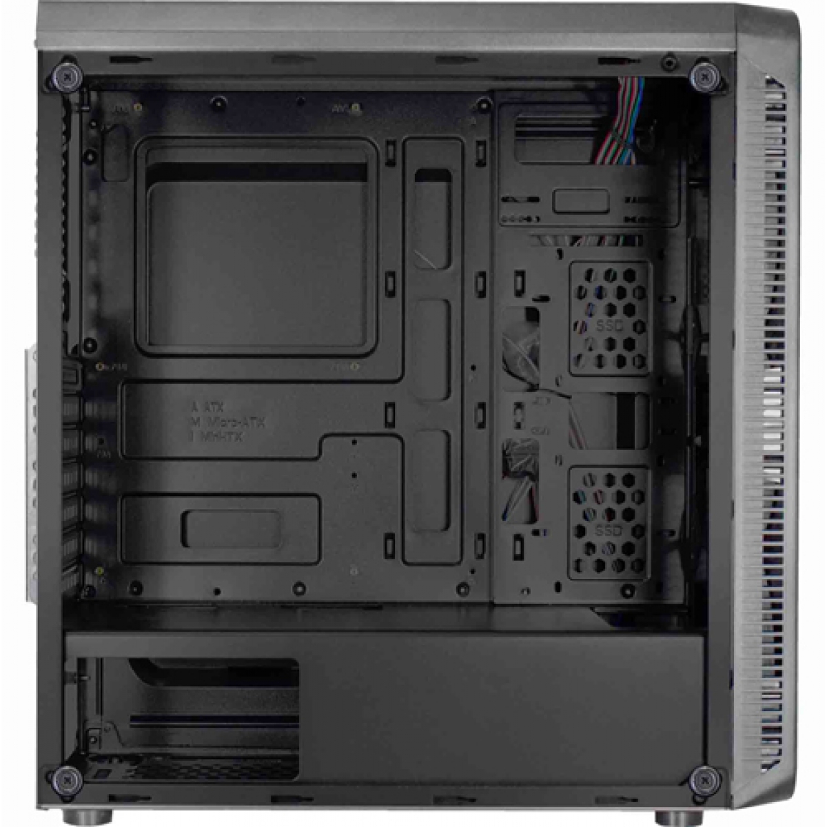 Gabinete Gamer K-mex Infinity III, Mid Tower, Com 3 Fans RGB, Lateral em Acrílico, Black, S-Fonte, CG-03G8