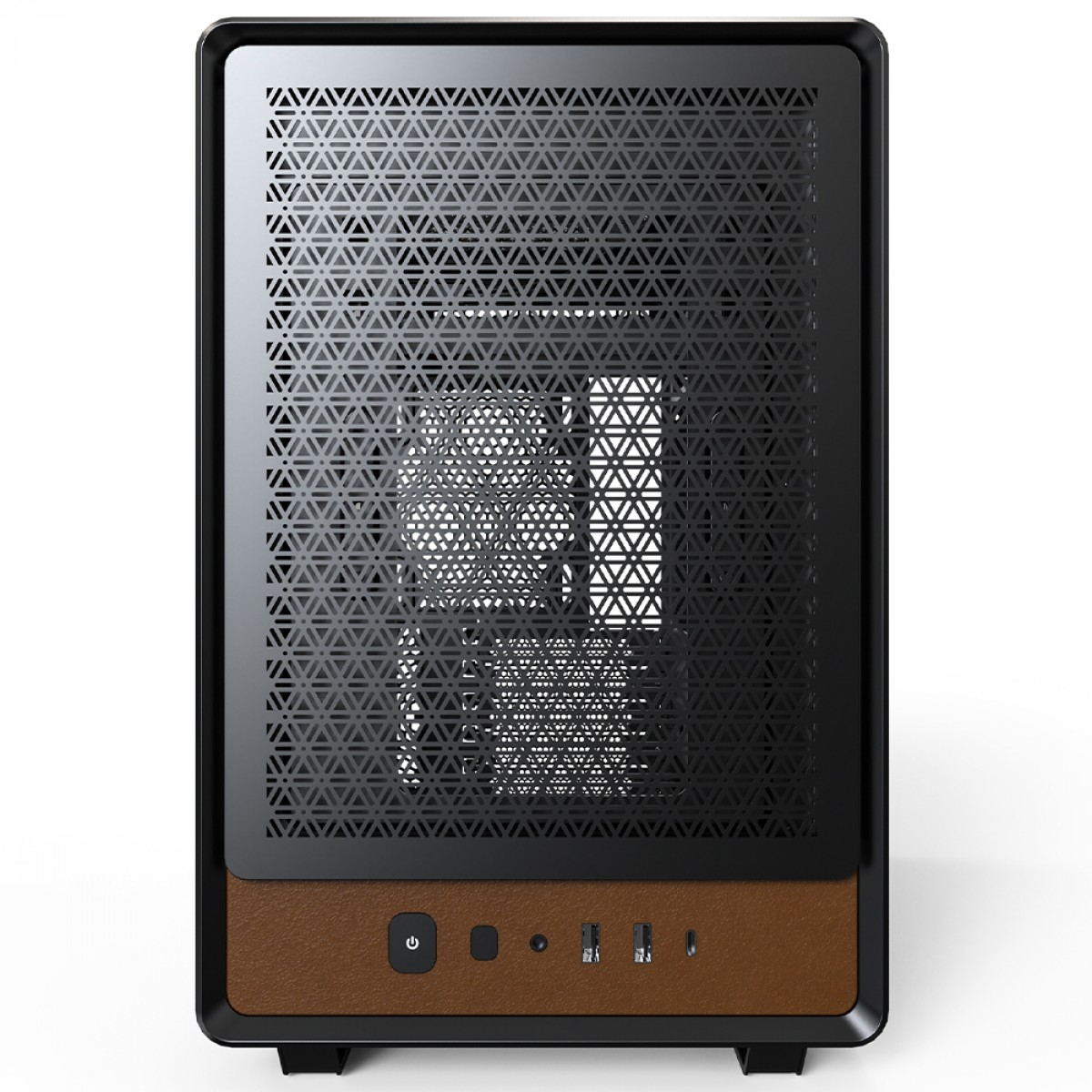 Gabinete Montech Heritage PRO, Mini Tower, Couro e Metal, mATX, Sem Fonte, Com 4 Fans, Preto