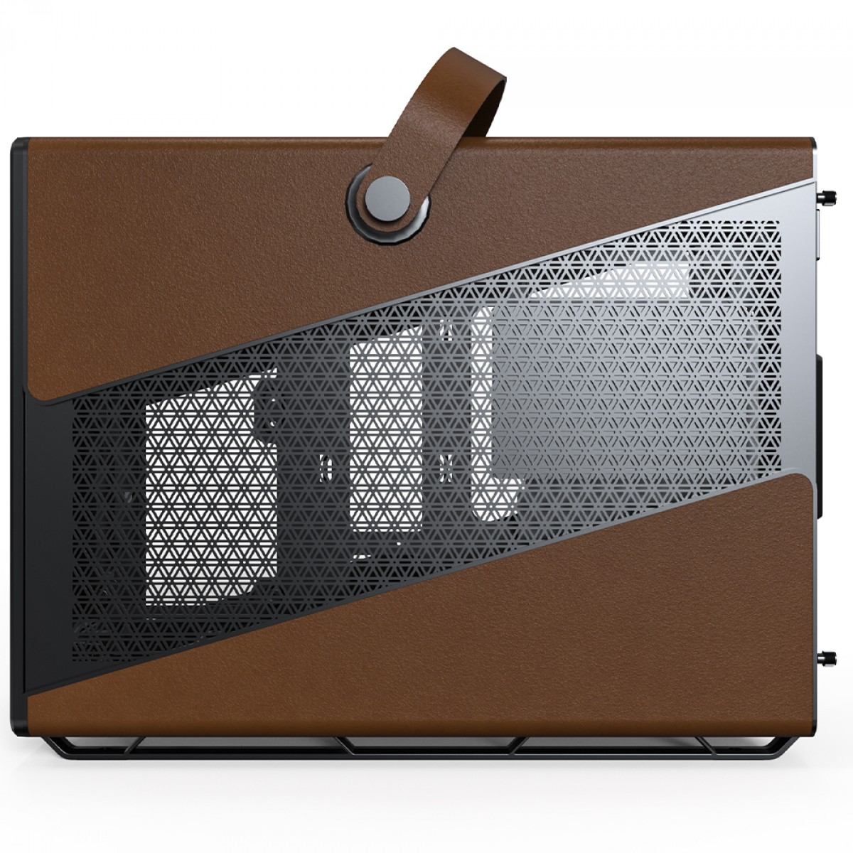 Gabinete Montech Heritage PRO, Mini Tower, Couro e Metal, mATX, Sem Fonte, Com 4 Fans, Preto