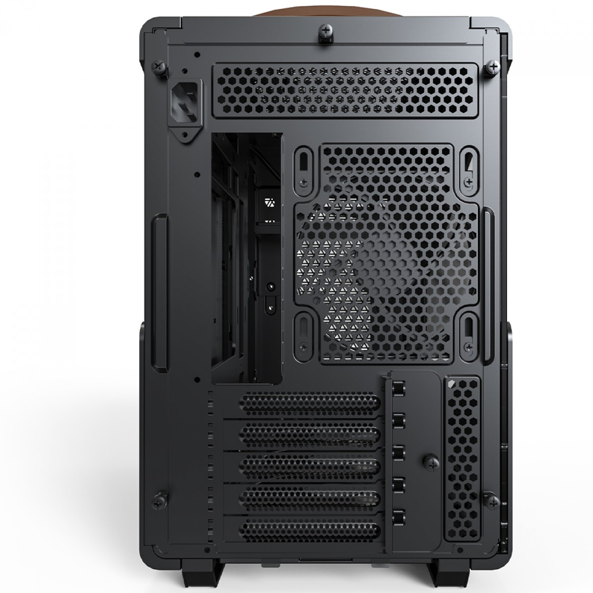 Gabinete Montech Heritage PRO, Mini Tower, Couro e Metal, mATX, Sem Fonte, Com 4 Fans, Preto