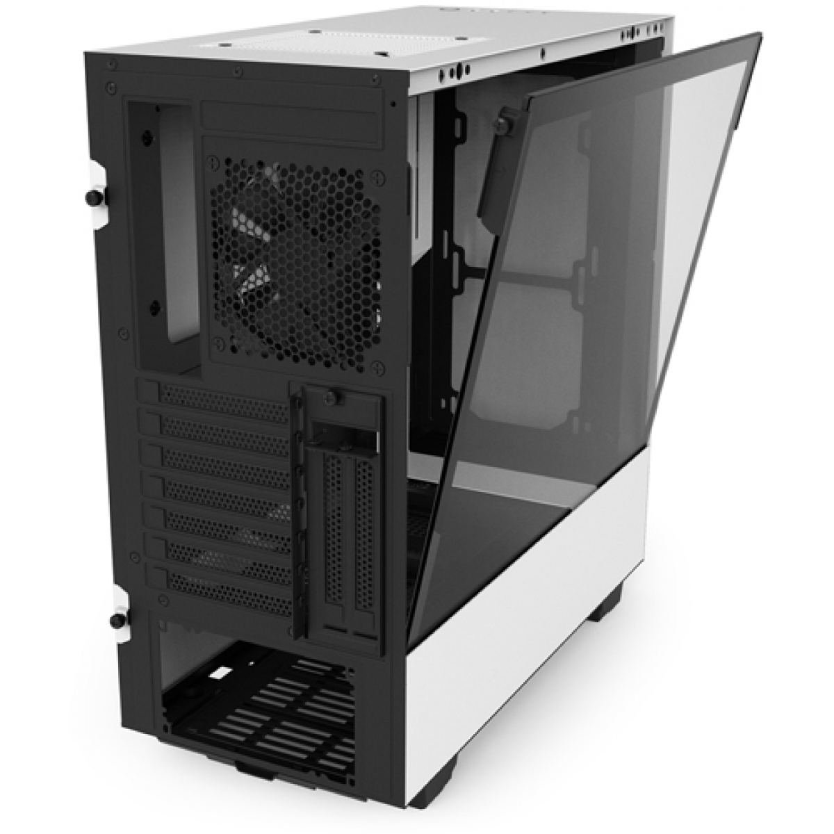 Gabinete Gamer NZXT H500I, Mid Tower, Com 2 Fans, Vidro Temperado, White, Sem Fonte, CA-H500W-W1