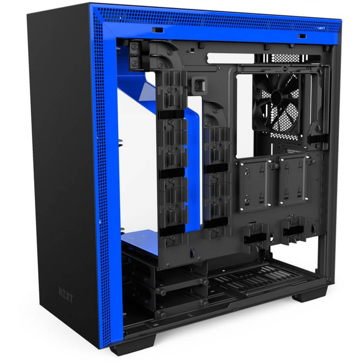 Gabinete Gamer NZXT H700i, Mid Tower, Com 4 Fans, Vidro Temperado, Black-Blue, Sem Fonte, CA-H700W-BL