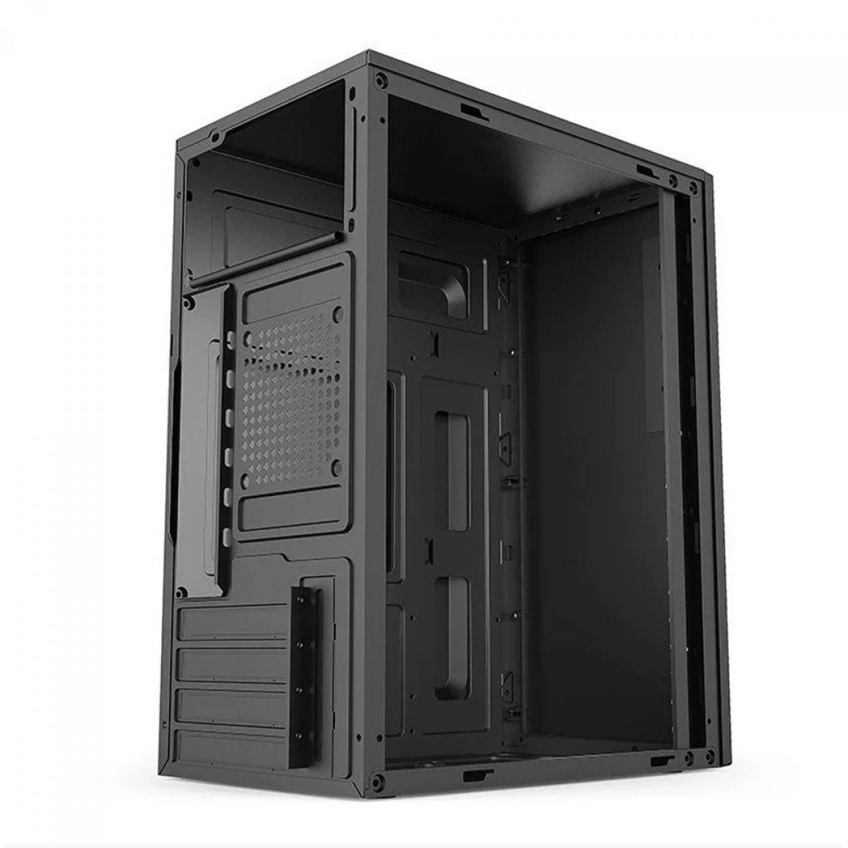 Gabinete Office BRX A12, Mini Tower, M-ATX, Sem Fans, Preto