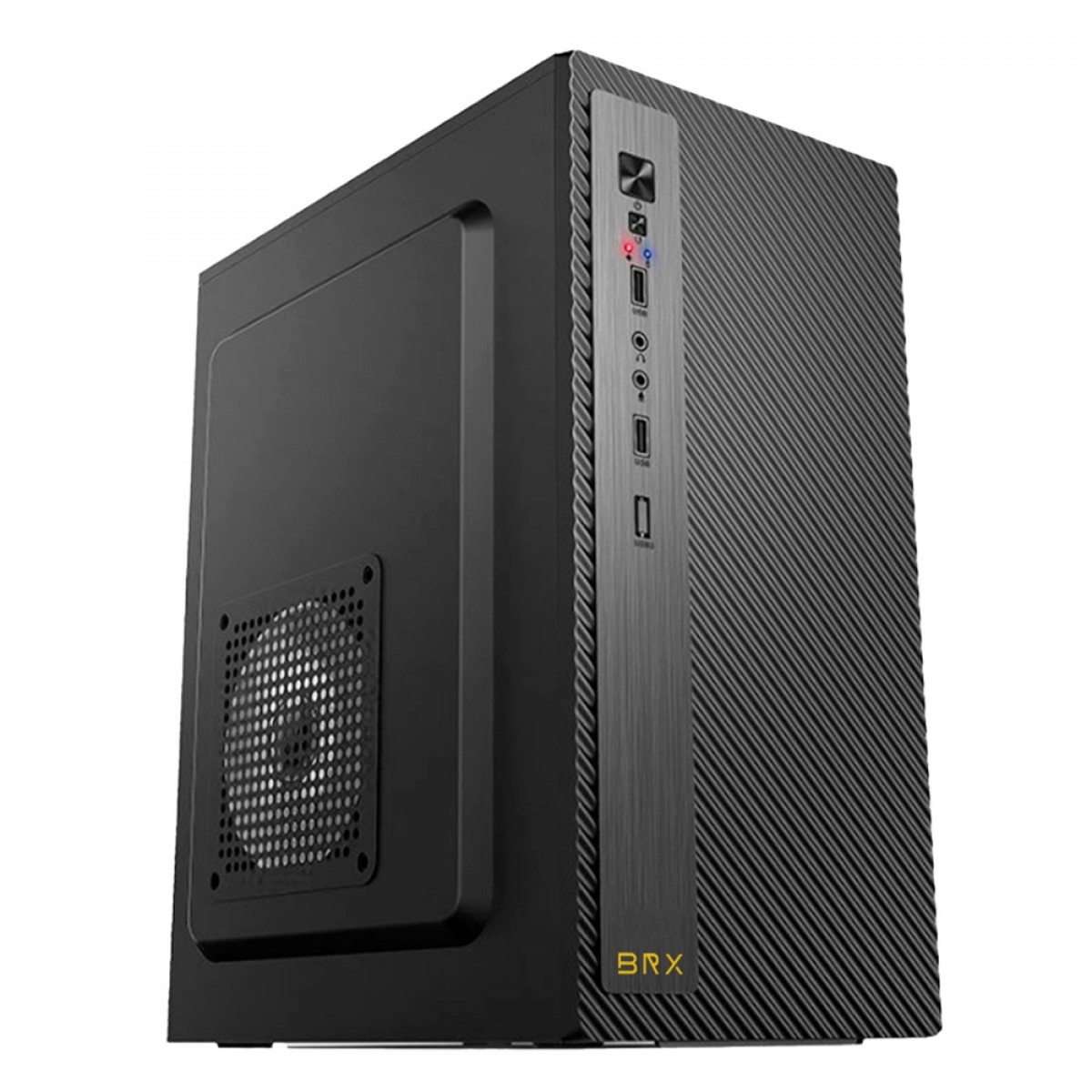 Gabinete Office BRX A12, Mini Tower, M-ATX, Sem Fans, Preto