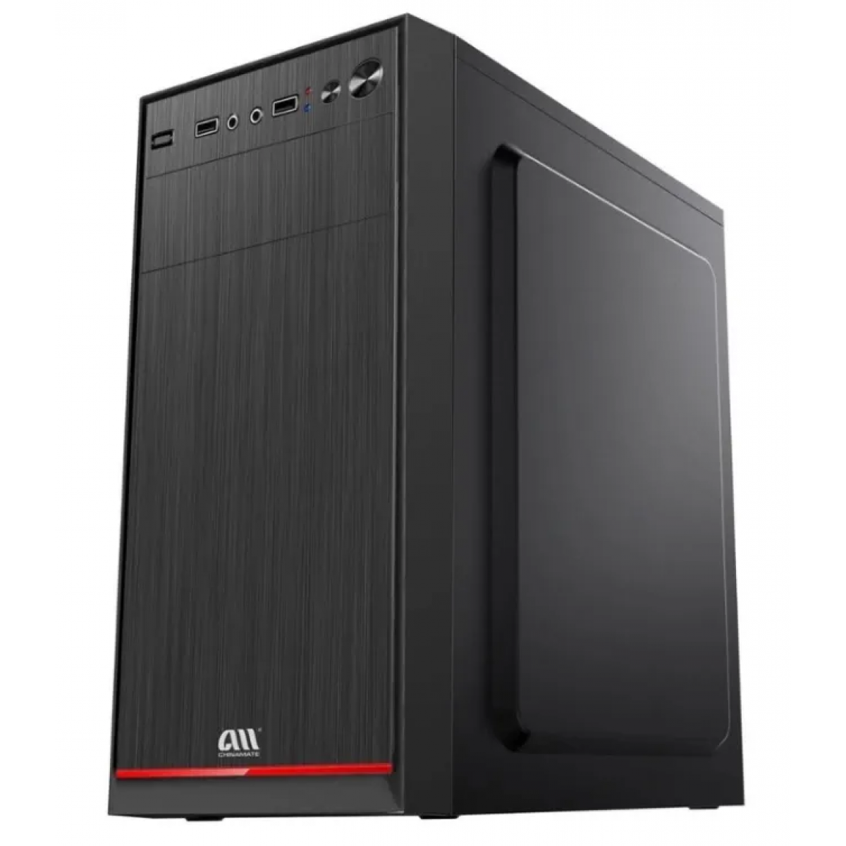 Gabinete Office Chinamate CM-52, Mid Tower, m-ATX, Preto, Sem Fan, Sem Fonte