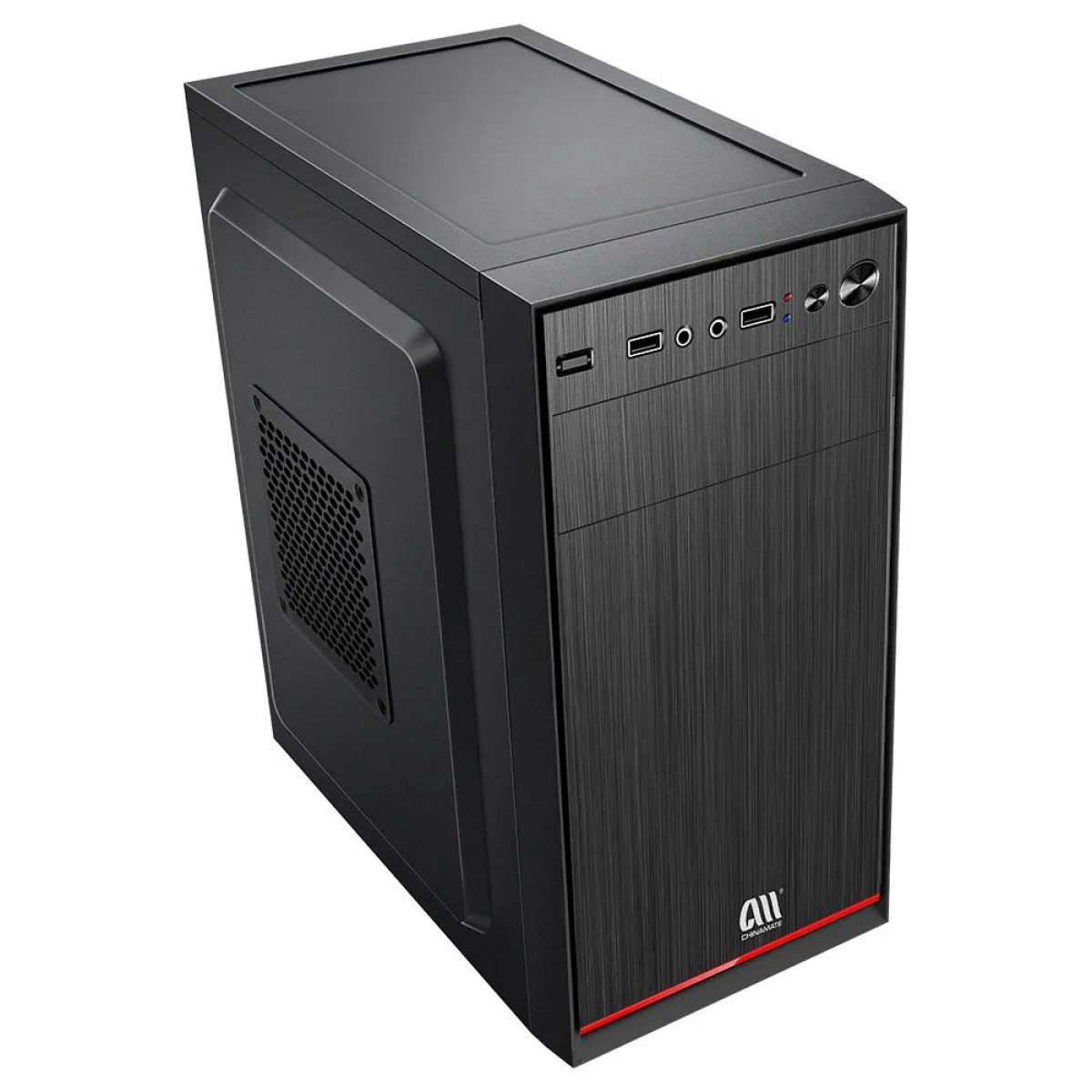 Gabinete Office Chinamate CM-52, Mid Tower, m-ATX, Preto, Sem Fan, Sem Fonte