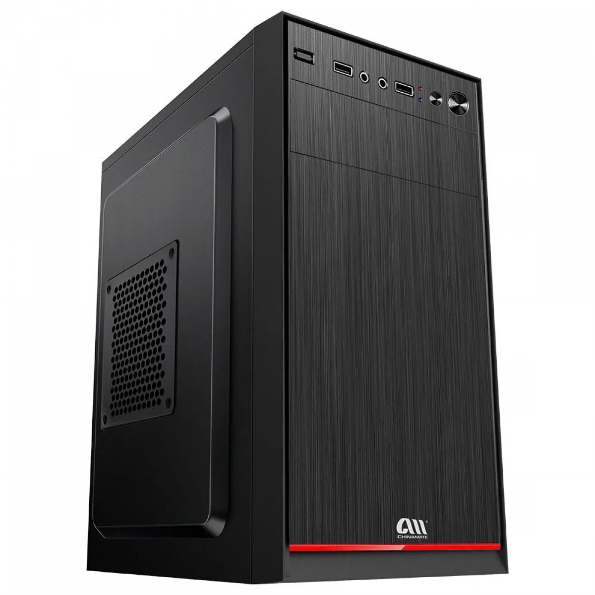 Gabinete Office Chinamate CM-52, Mid Tower, m-ATX, Preto, Sem Fan, Sem Fonte