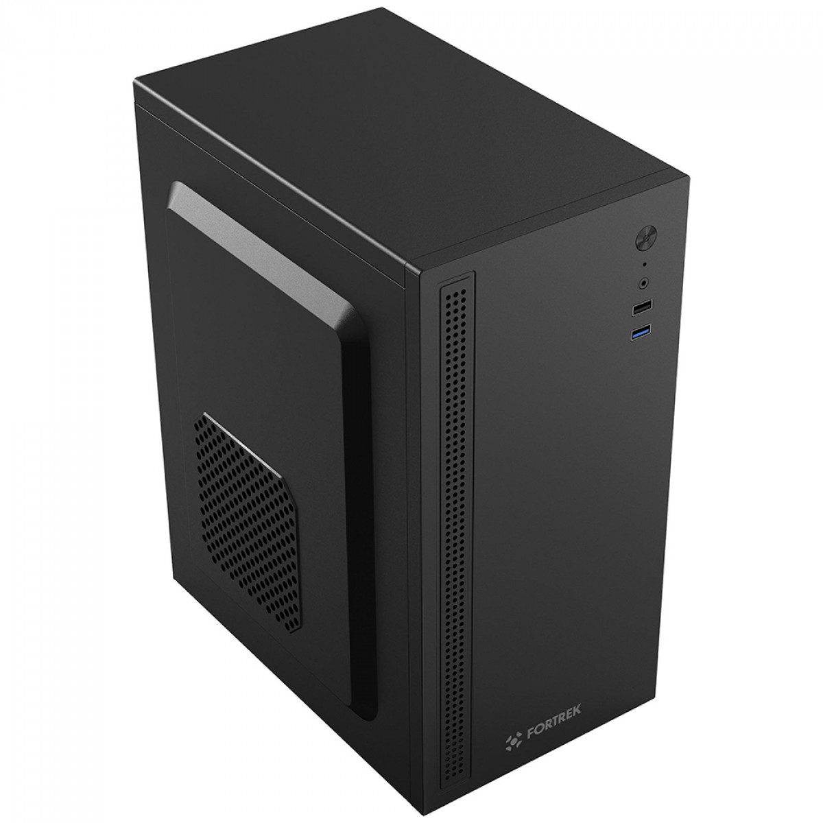 Gabinete Office Fortrek GO12 Compact, mATX, Sem Fonte, Sem Fan, Preto