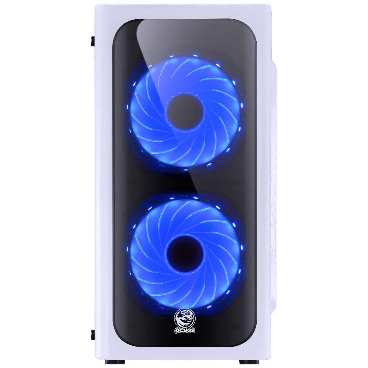 Gabinete Gamer PCyes Venus, Mid Tower, Com 2 Fans Blue, Lateral de Acrílico, White, S-Fonte, VENBCAZ2FCA