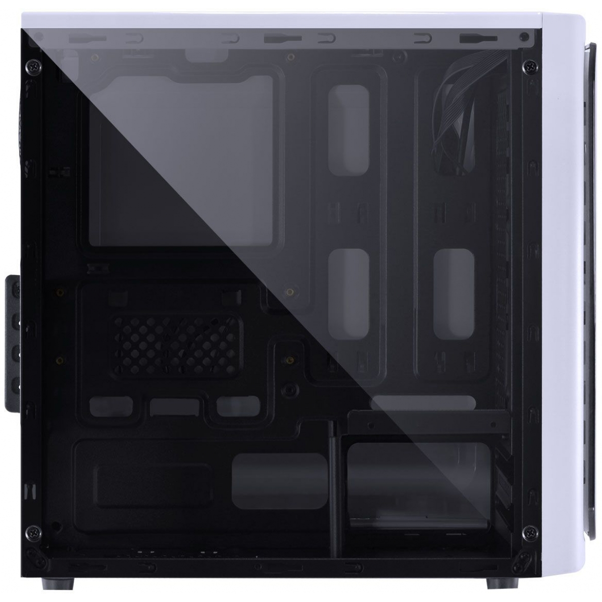 Gabinete Gamer PCyes Venus, Mid Tower, Com 2 Fans Blue, Lateral de Acrílico, White, S-Fonte, VENBCAZ2FCA