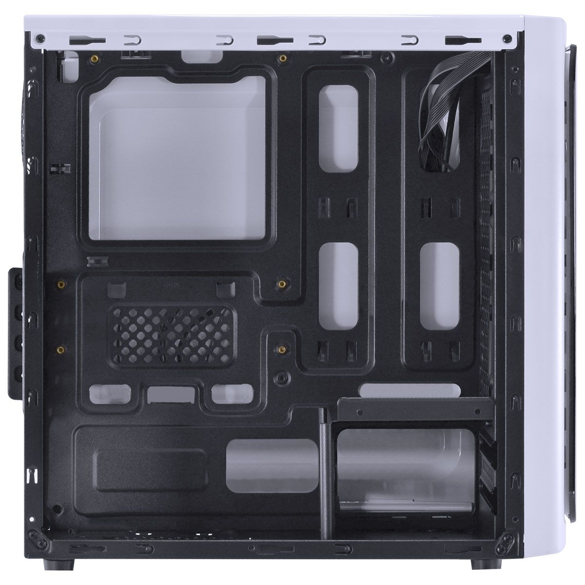 Gabinete Gamer PCyes Venus, Mid Tower, Com 2 Fans Blue, Lateral de Acrílico, White, S-Fonte, VENBCAZ2FCA