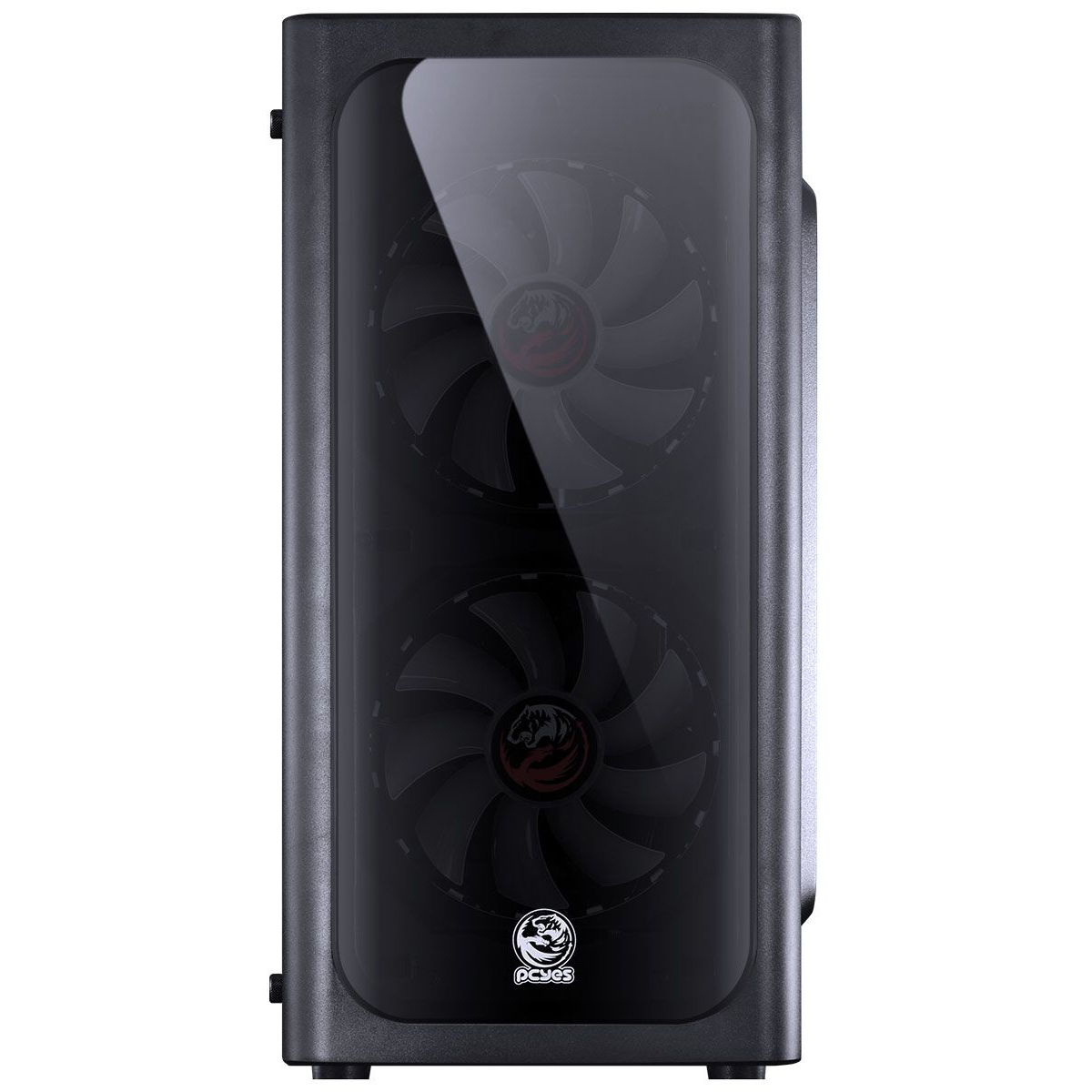 Gabinete Gamer PCyes Venus, Mid Tower, Com 2 Fans, Lateral de Acrílico, Black, S-Fonte, VENPTVM2FCA