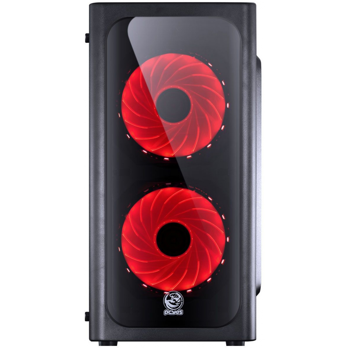 Gabinete Gamer PCyes Venus, Mid Tower, Com 2 Fans, Lateral de Acrílico, Black, S-Fonte, VENPTVM2FCA
