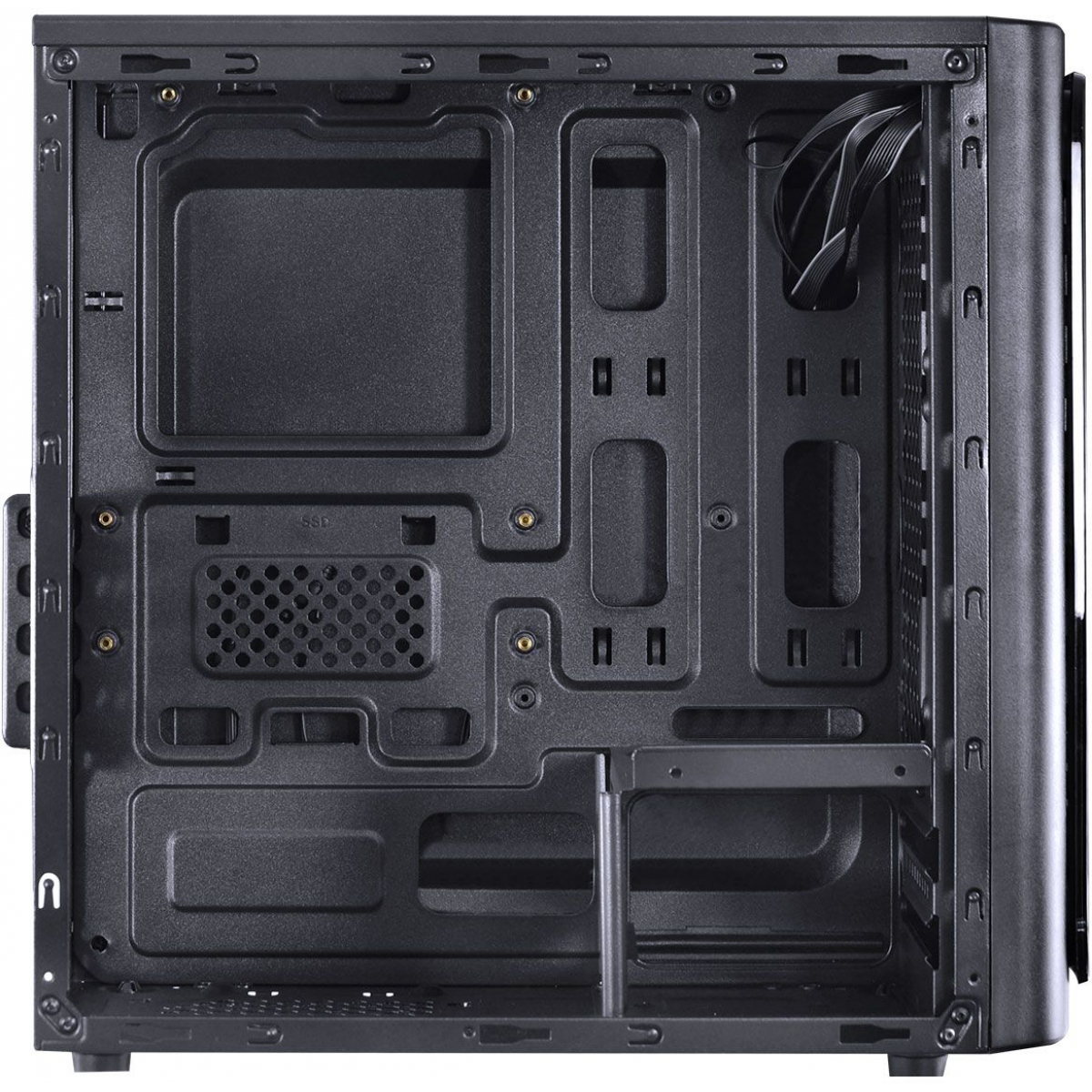 Gabinete Gamer PCyes Venus, Mid Tower, Com 2 Fans, Lateral de Acrílico, Black, S-Fonte, VENPTVM2FCA