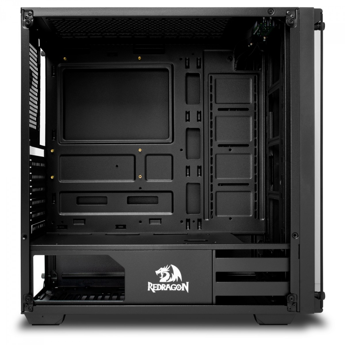 Gabinete Gamer Redragon, Wheel Jack, Mid Tower, Vidro Temperado, Black, Sem Fonte, Sem Fan, GC-606BK