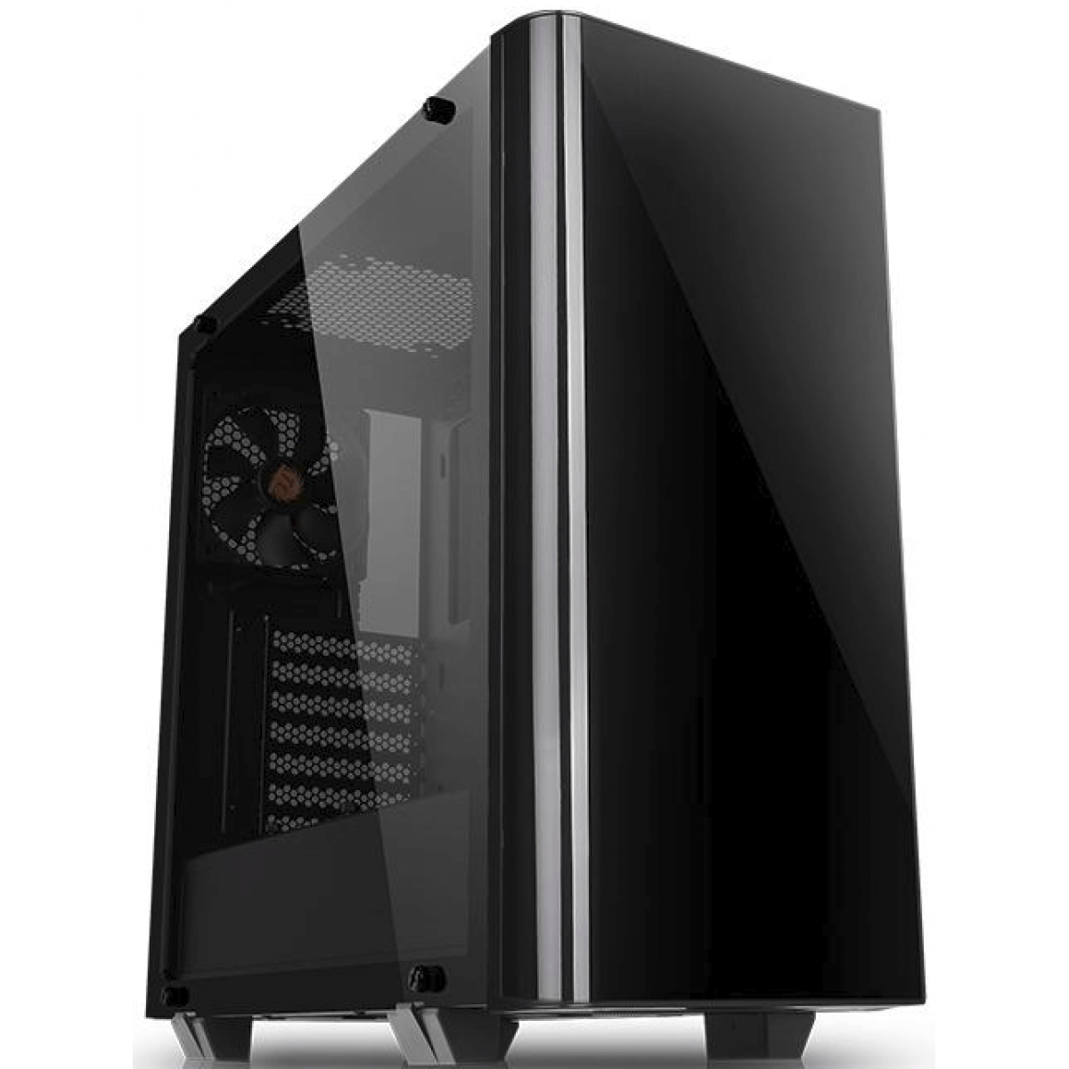 Gabinete Gamer Thermaltake View 21, Mid Tower, Com 1 Fan, Vidro Temperado, Black, Sem Fonte, CA-1I3-00M1WN-04