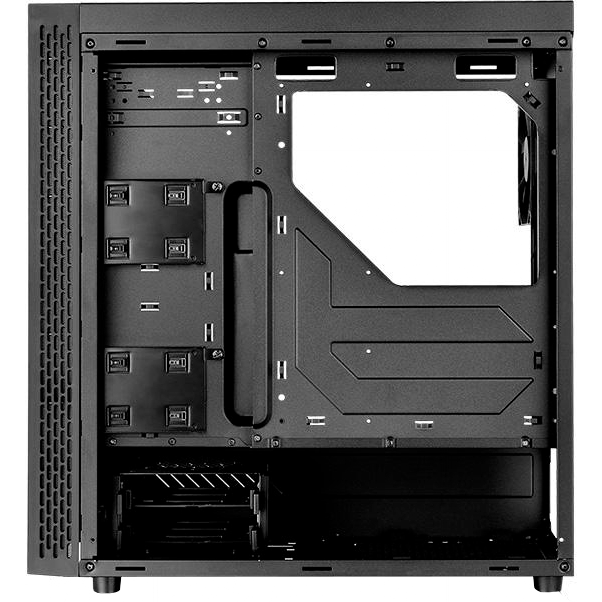 Gabinete Gamer Thermaltake View 22 TG, Mid Tower, Com 1 Fan, Vidro Temperado, Black, Sem Fonte, CA-1J3-00M1WN-00