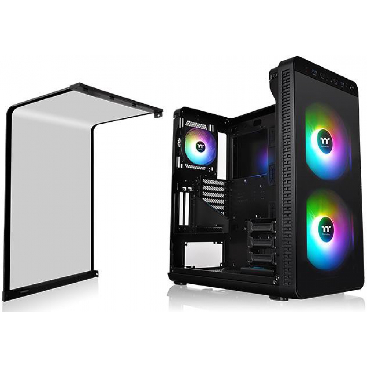 Gabinete Gamer Thermaltake View 37 ARGB, Mid Tower, Black, Sem Fonte, Com 3 Fans RGB, CA-1J7-00M1WN-04