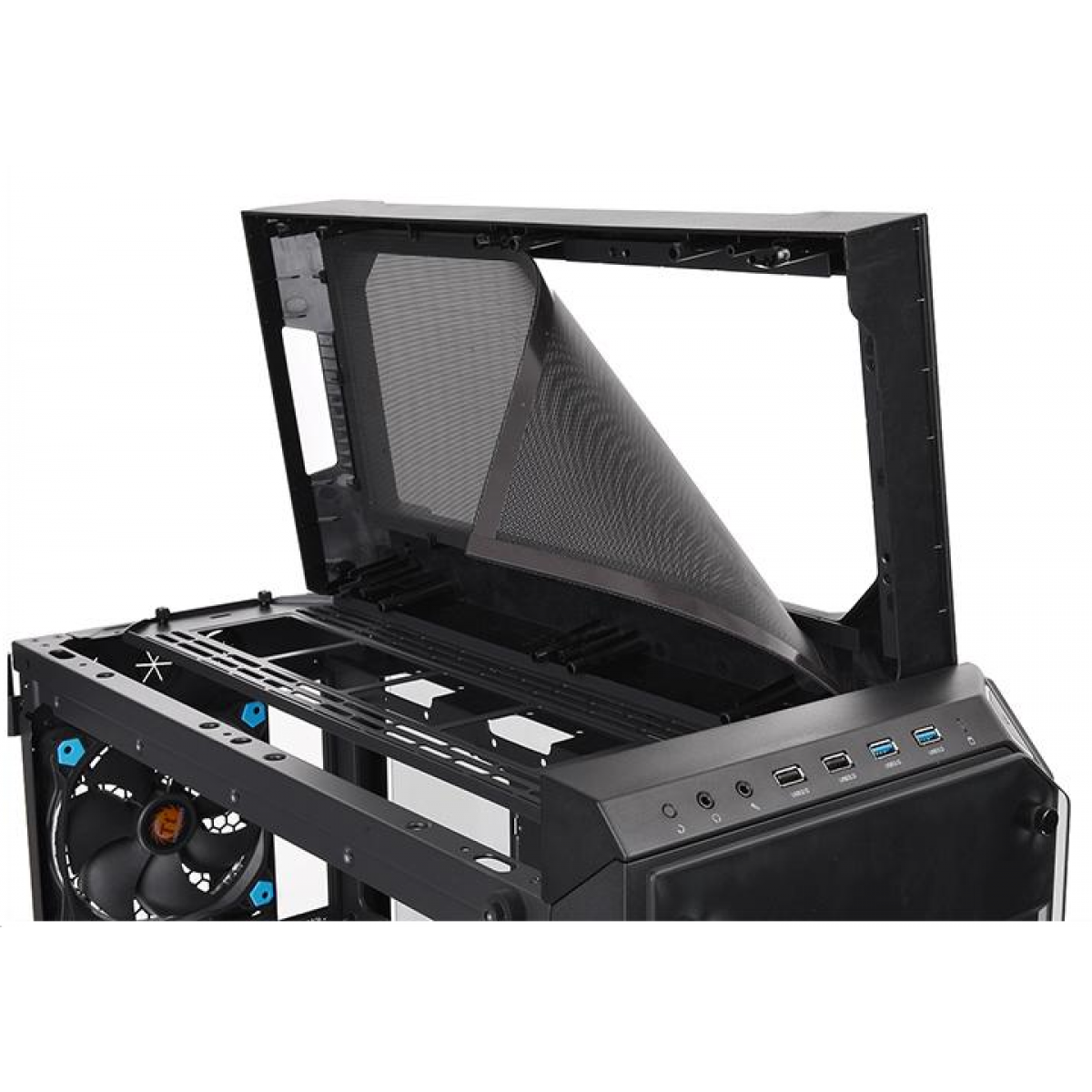 Gabinete Gamer Thermaltake View 71 RGB, Full Tower, Com 3 Fans, Vidro Temperado, Black, Sem Fonte, CA-1I7-00F1WN-01