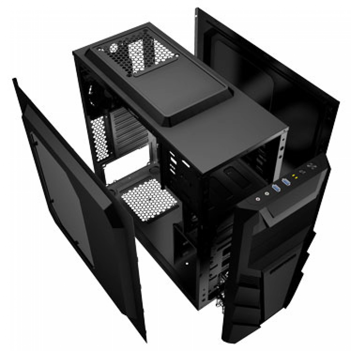 Gabinete Gamer Xigmatek Soundwave, Mid Tower, Com 2 Fans, Black, S-Fonte