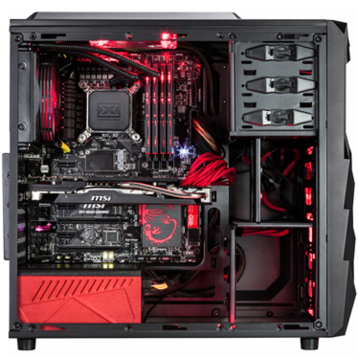 Gabinete Gamer Xigmatek Soundwave, Mid Tower, Com 2 Fans, Black, S-Fonte