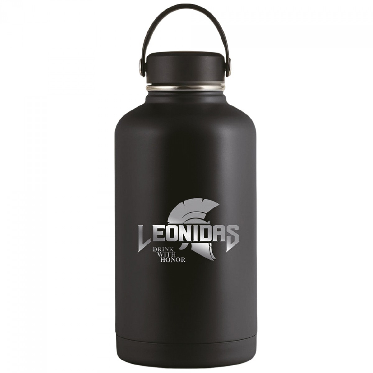 Garrafa Térmica Leonidas, 1.750ml, 24h Frio e 10h Quente, Metal, Preto